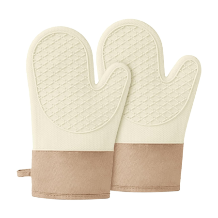 Silicone oven mitts, heat resistant up to 500°F, non-slip kitchen essential