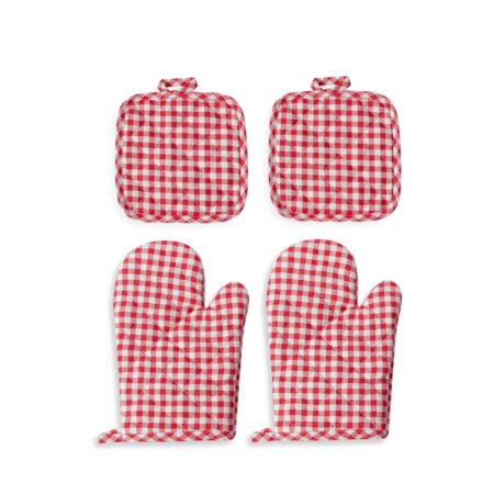 4-piece set of heat-resistant oven mitts, 250-degree heat resistant, long style