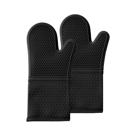2-piece set of silicone oven mitts, suitable for baking and grilling