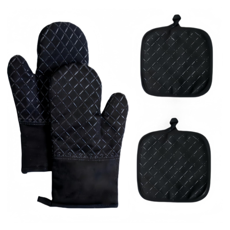 Extra-long oven mitts - Heat resistant to 500°F, silicone non-slip surface